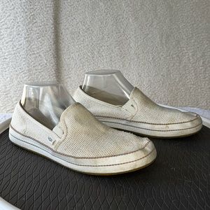 Ugg Canvas slip on Sneakers Women's Size 8.5 off white/beige